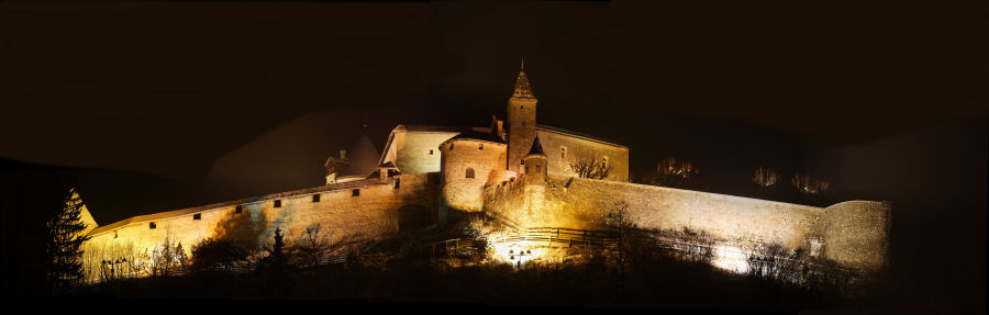 Night view from Gruyere's castel